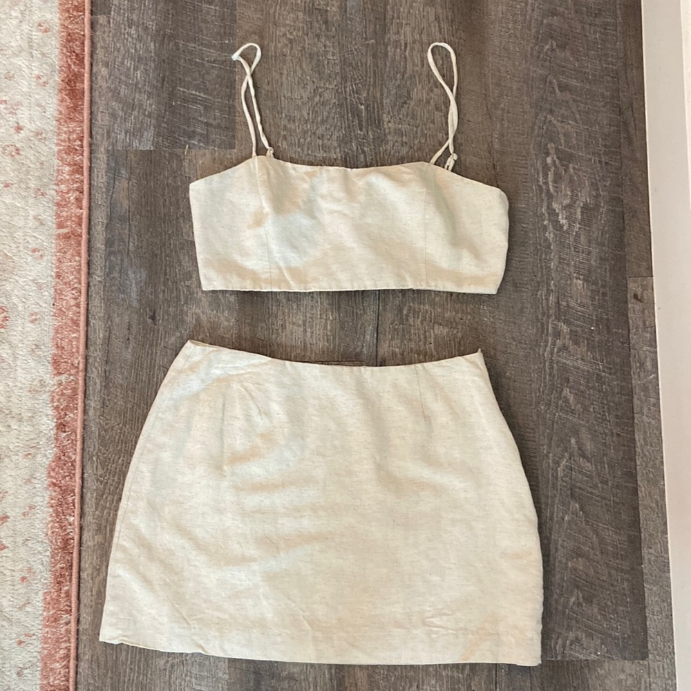 Linen skirt set
